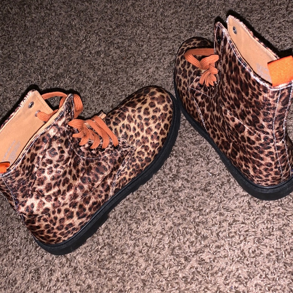 cheetah print combat boots